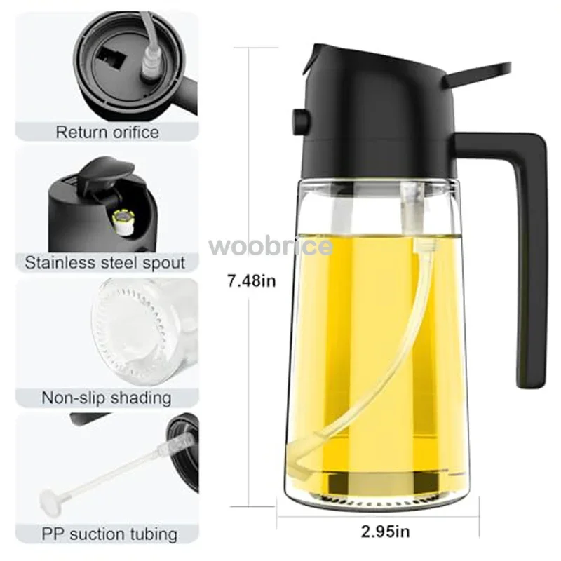 Oil Dispenser Seasoning Accessories Oil Cruet Bottle Oil Spray Kitchen Utensils for Kitchen Barbecue Oils Sprayer Container - Image 5